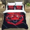 Tiger Tattoo Fashion Trendy Print Three-piece Set Suitable For Kids Or Adults Quilt Cover Pillowcase Bedding Set Birthday G