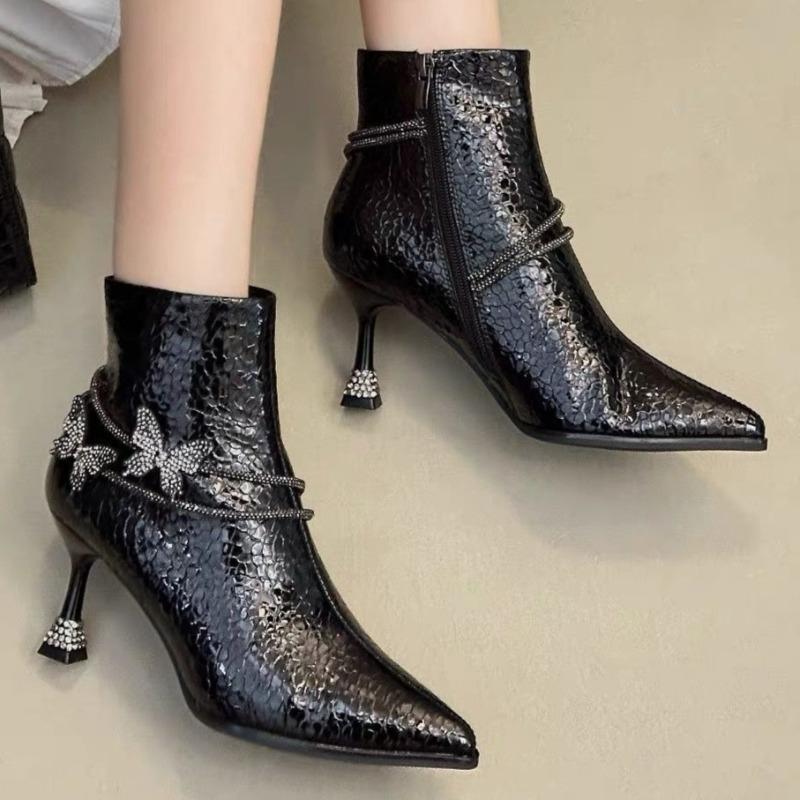 Элегантные женские ботильоны с острым носком, модные туфли на высоком каблуке, новый тренд, зимние дизайнерские туфли-лодочки, женские короткие челси ботильоны