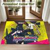 Crystal Velvet Square Rug Custom NameChainsaw Man Pattern Non Slip Home Floor Decor Rug