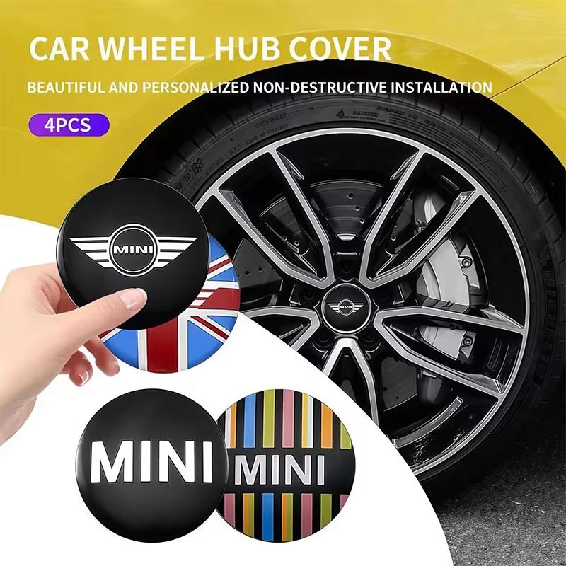 4Pcs Car Wheel Hub Center Metal Decals Sticker Accessories For Mini Cooper JCW Works F54 F55 F56 F57 F60 R50 R52 R53 R55 R56 R57 vhdsg88