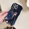 For Honor 90 Lite P30 Pro Infinix Hot 30 40 40i 40 Pro Smart 8 Pro Vivo V29e V30e Starry Sky Black Skirt Girl Cream Texture Soft Silicone Phone Case