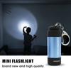 Mini Keychain Flashlight USB Charging LED Torch Rotary Switch Lamp Emergency Pocket Flashlights Outdoor Camping Portable Lights