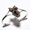 Tiger Eye Red Sunstone Gemstone 925 Silver Plated Jewelry Cuff Bangle