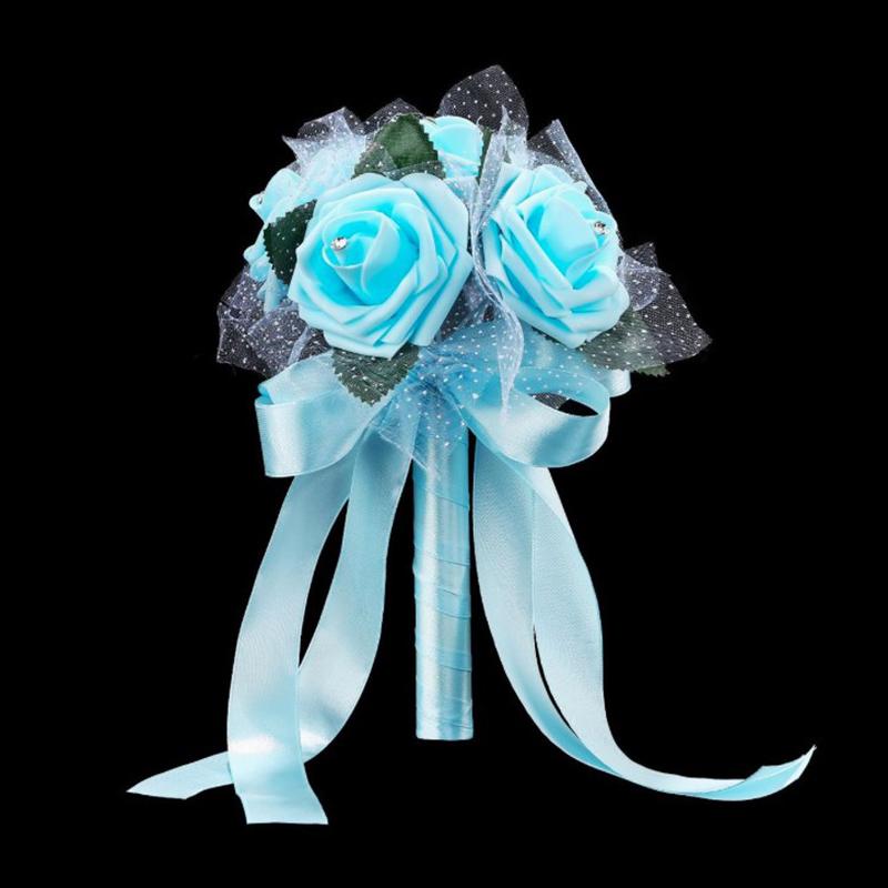 Букет невесты, держащий цветок, искусственная роза, шелковый букет, украшение для подружки невесты