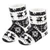 Adult Christmas Deer Boots Coral Velvet Print Indoor Boots Men and Women Yoga Shoes
