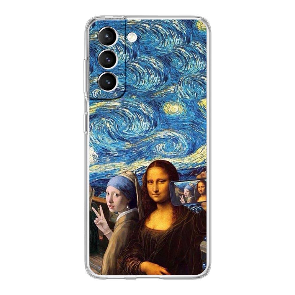 Художественный эстетический чехол для телефона «Дэвид Мона Лиза» для Samsung Galaxy S24 S23 S22 S20 Ultra S21 FE 5G S10 S9 Plus S10E S8, мягкий прозрачный чехол