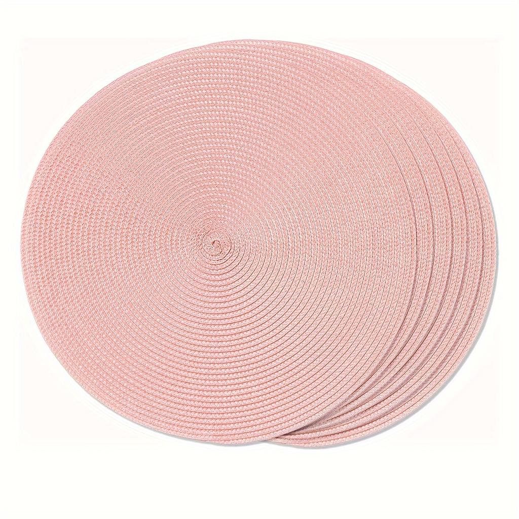 1 Pieces 15-Inch Round Woven PP Placemats, Washable Non-Slip Insulated Table Mats for Home Decor Dining Table Festival Party