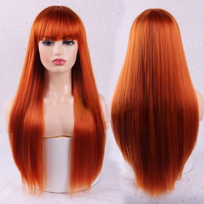 MERISIHAIR Женские длинные светлые прямые волосы с челкой, высококачественный парик из синтетического волокна