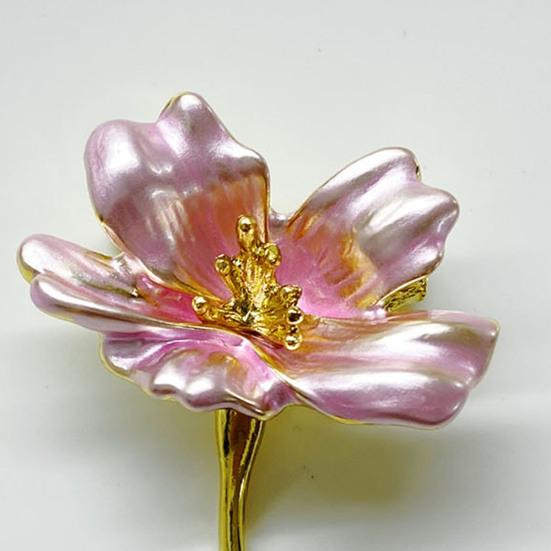 Женская брошь вишни в цвету из нержавеющей стали, изысканная винтажная противоскользящая износостойкая брошь с воротником пальто, шляпа, шарф, украшение, булавка для одежды, украшения для одежды