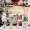 Christmas Decorations Pink Telescopic Santa Claus Snowman Doll Ornament for Window Display