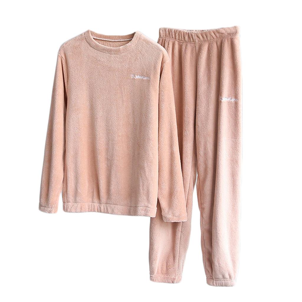 Women's Thickened Warm Lamb Cashmere Lapel Pajamas Pajamas Household Suit