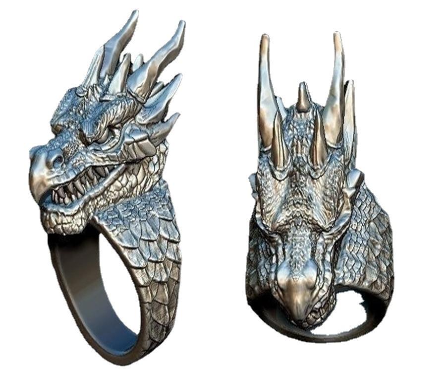 Креативное властное свирепое кольцо с нагрудником, мужское кольцо в стиле хип-хоп, панк, индивидуальное ювелирное кольцо