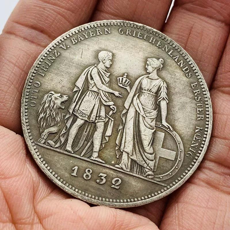 1832 Greek King of Bavaria Bronze Old Silver Commemorative Medal Collection Coin Copper Silver Coin Commemorative Coin