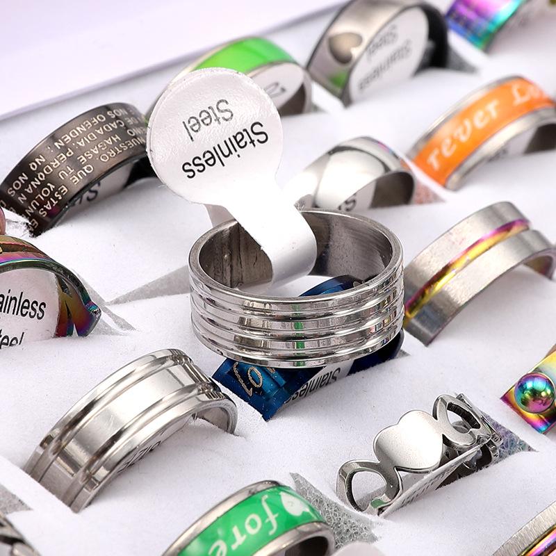 Трендовое кольцо из титановой стали в смешанном стиле - 1,2 мм толщиной из нержавеющей стали