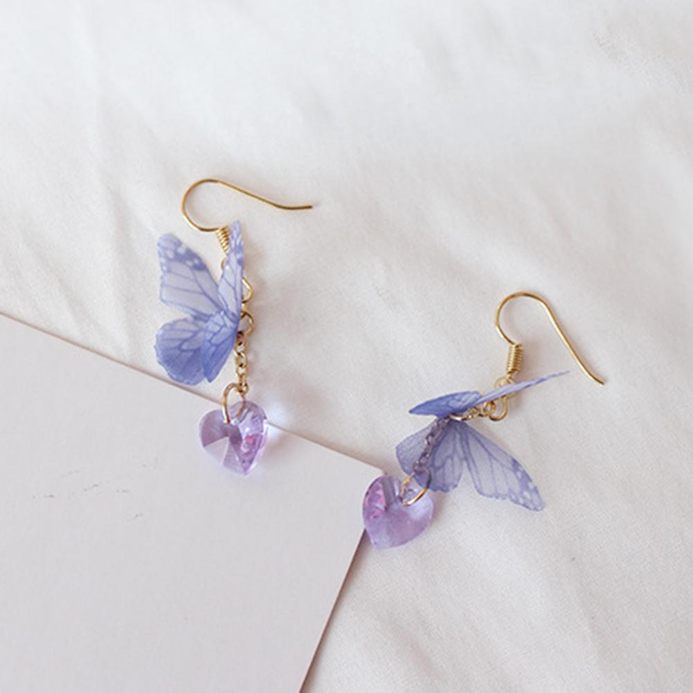 Элегантные серьги-бабочки с крючком и длинными сердечками, ювелирные изделия, милые подарки