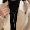Long Chain Bar Pendant Triangle Tassel Necklace Chic Clavicle Chain New Neck Choker