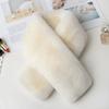 Детский двухсторонний бархатный утолщенный флисовый шарф в корейском стиле с искусственным мехом, теплый шарф с меховым воротником на осень и зиму