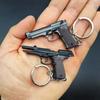 Alloy 1:4 92F Pistol Shaped Toy Gun Keychain Charm Realistic Model Removable Magazine Miniature Tactical Pistol Model Gift