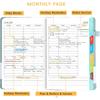 2026 Planner, A5 (5.6"x 8.5") Planner 2026 Jan-Dec, Monthly/Weekly/Daily Tabs with Contacts & Holidays, PU Leather Cover & 100gsm Paper, Organizer