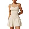 Womens Seamless Yoga Tennis Skort With Built-in Pad Anti-See-Through Sport Short Dress Gym Running Badminton