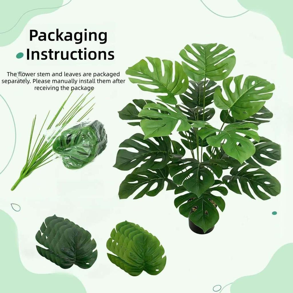 1 шт. Реалистичный лист Монтерей Искусственная зелень 12/18/24 шт. Листья Искусственное растение для дома Отеля Свадьбы Внутренний Наружный декор