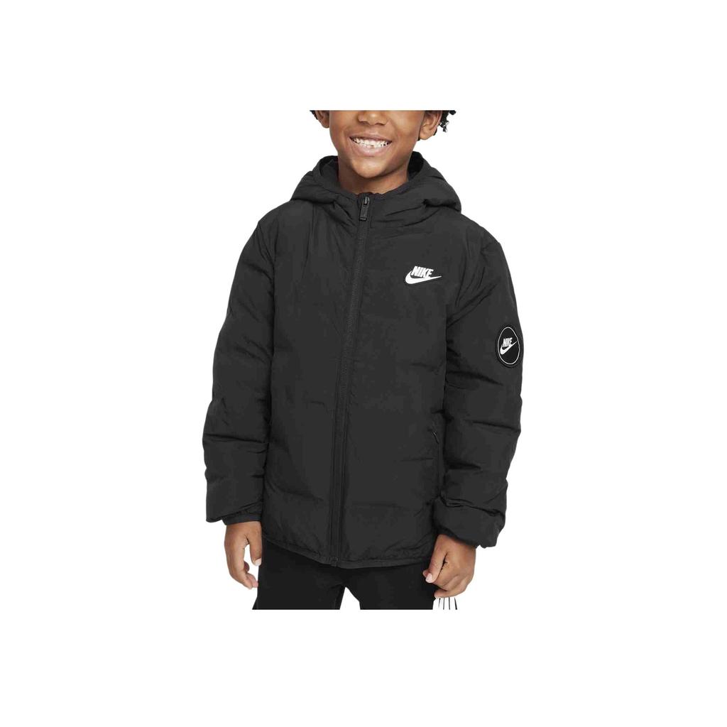 Nike Hooded Zipper Versatile Down Jacket Kids Jackets Black HQ7960-010
