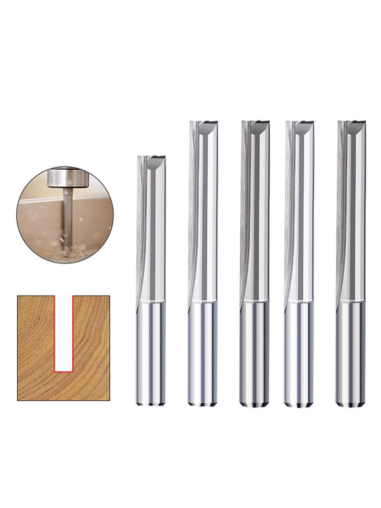 Carbide End Mill  3.17/4/6/8/10/12mm Shank 2 Flute Straight Slot Milling Cutter MDF Plastic Wood Cutter CNC Machine Router Bit