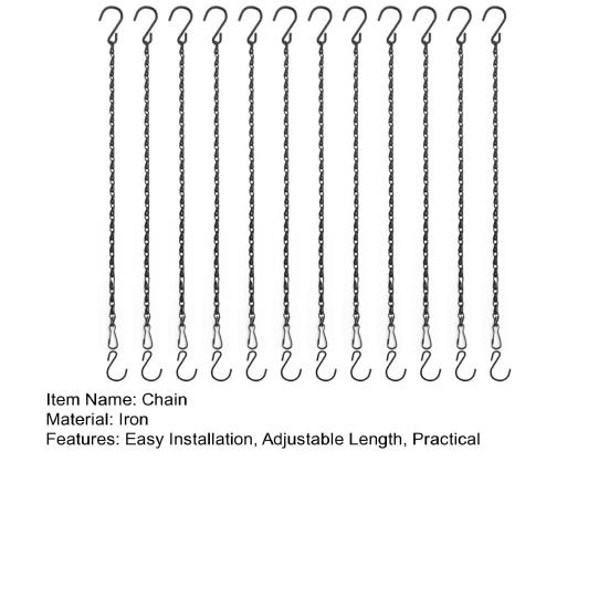 6/12 шт. Цепи для подвешивания растений Металлические цепи с крючками в форме S Регулируемая цепь для подвешивания кашпо Фонарь-кормушка для птиц