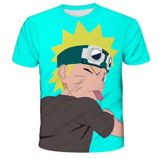 Футболки Наруто для мальчиков и девочек, детские футболки с мультяшным принтом, топы с короткими рукавами, одежда Сакуры, летние детские футболки с японским аниме