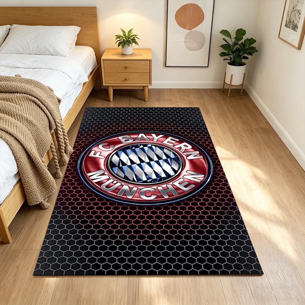 FC Bayern Munich Logo Floor Mat Perfect for Study room Bedrooms Playrooms Balcony Anti-slip Rug Decorate Offices Perfect Gift for Women/Men