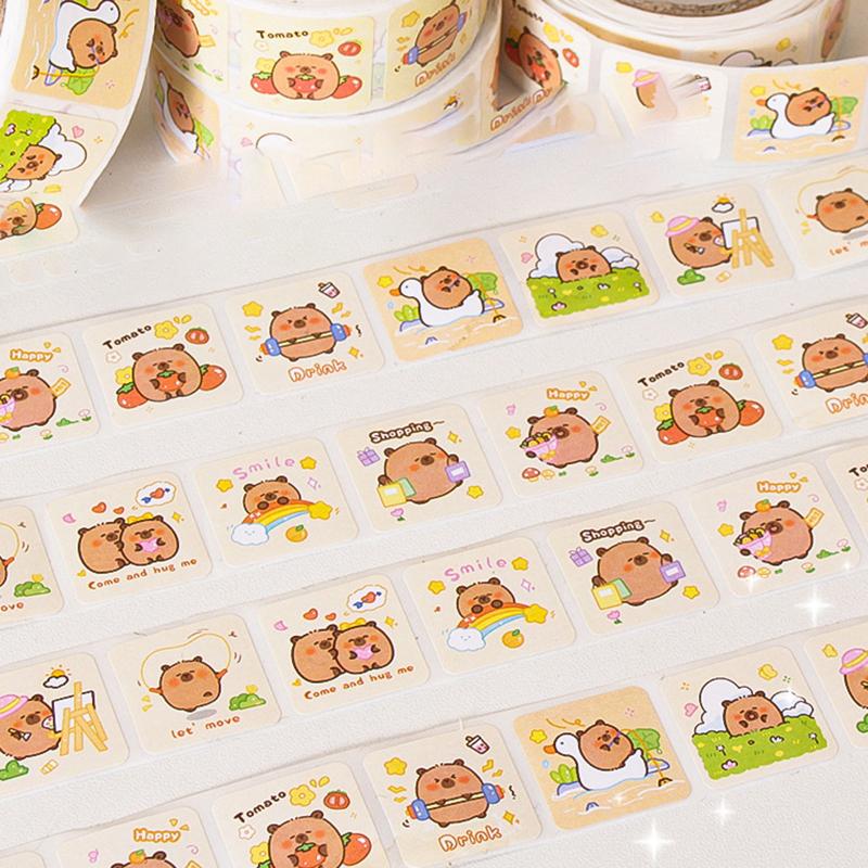 300 шт. мультяшные граффити-наклейки Capybara, многофункциональные самоклеящиеся наклейки для бутылок с водой, ноутбуков, чемоданов, ноутбуков