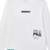 Fila Логотип Простой Принт Американский Винтаж Круглый Вырез Повседневная Свободная Футболка с Коротким Рукавом Мужская Футболка Nitro-White F51M239201F-WT