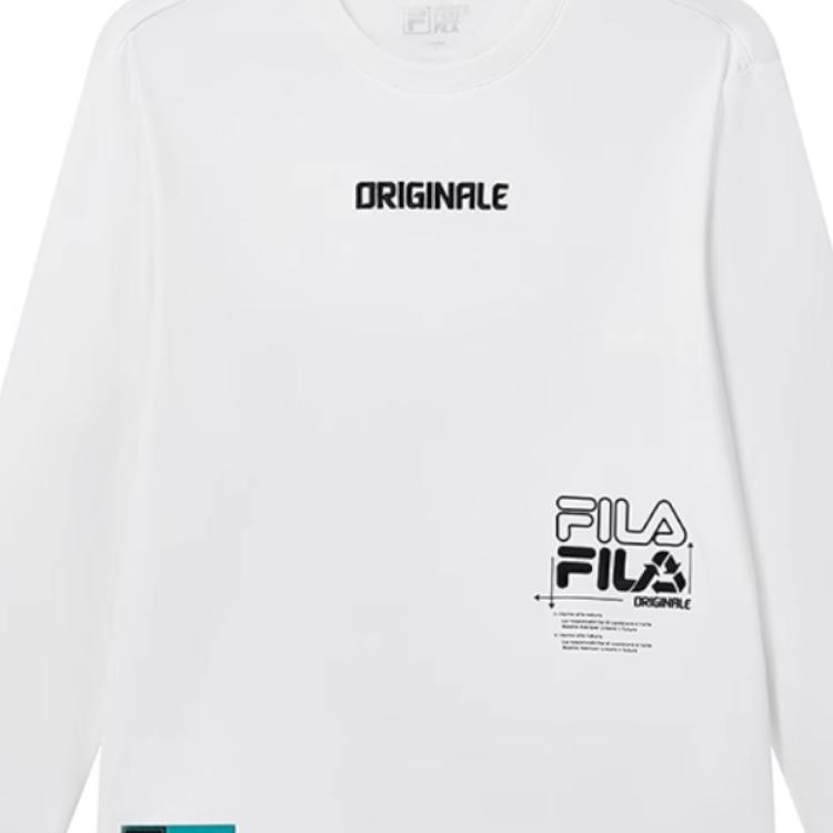 Fila Логотип Простой Принт Американский Винтаж Круглый Вырез Повседневная Свободная Футболка с Коротким Рукавом Мужская Футболка Nitro-White F51M239201F-WT