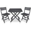 VidaXL 3 Pcs Folding Bistro Furniture Plastic Anthracite