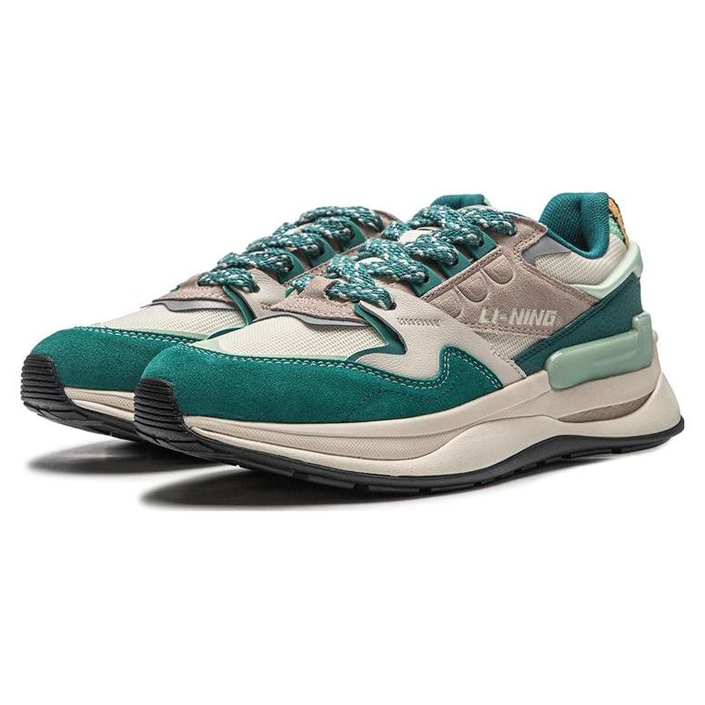 Li Ning 001 Chuxin V2 Versatile Comfortable Breathable Non-Slip Low-Top Casual Shoes Men Sneaker Green Yellow Brown AGCT501-3