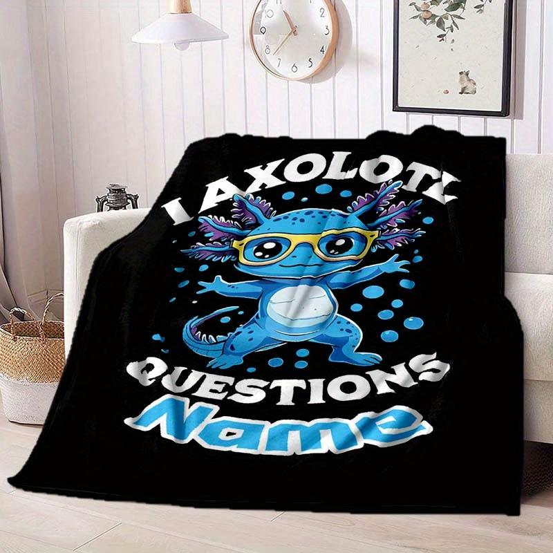 Blue Axolotl Customize Your Name Blanket Warm Comfortable And Soft Blankets Are Suitable For Home Chairs Office Sofas Sofas Office Camping And Gifts