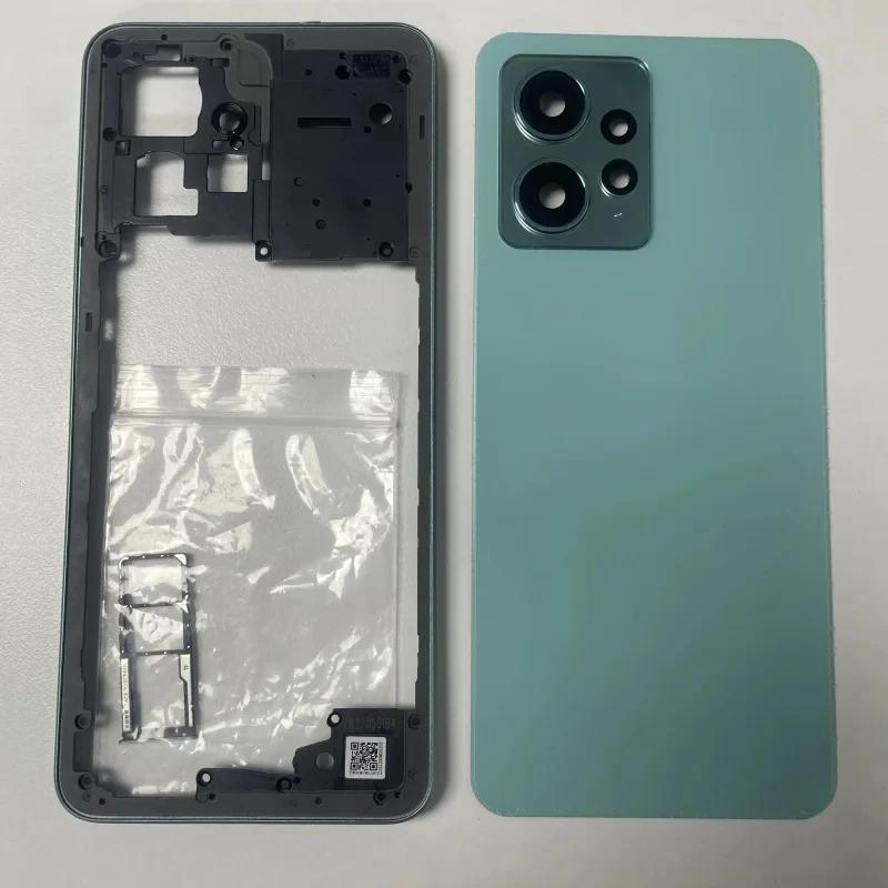Для телефона Redmi Note 12 4G Корпус Средняя рамка Задняя крышка аккумулятора Панель Крышка Задняя крышка камеры Лоток для SIM-карты