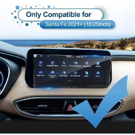 Santa Fe Screen Protector for Hyundai Santa Fe 10.25-inch Navigation GPS Touchscreen Tempered Glass Protector