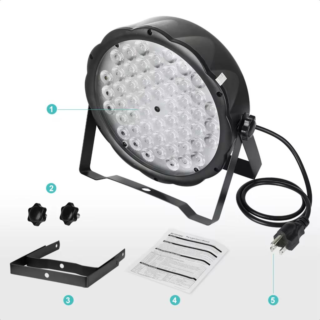 New 54*1.5W RGBW Par Disco Light Stage Lighting with Auto DMX Controller Wedding Party Bars DJ Disco LPC008S