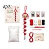 Holiday Craft Set Crochet Doll Spiral Ornament DIY Kit, with Yarn Project Soft Yarn, Beads, Christmas Tree Hanging for Window Wall Cabinet Festive