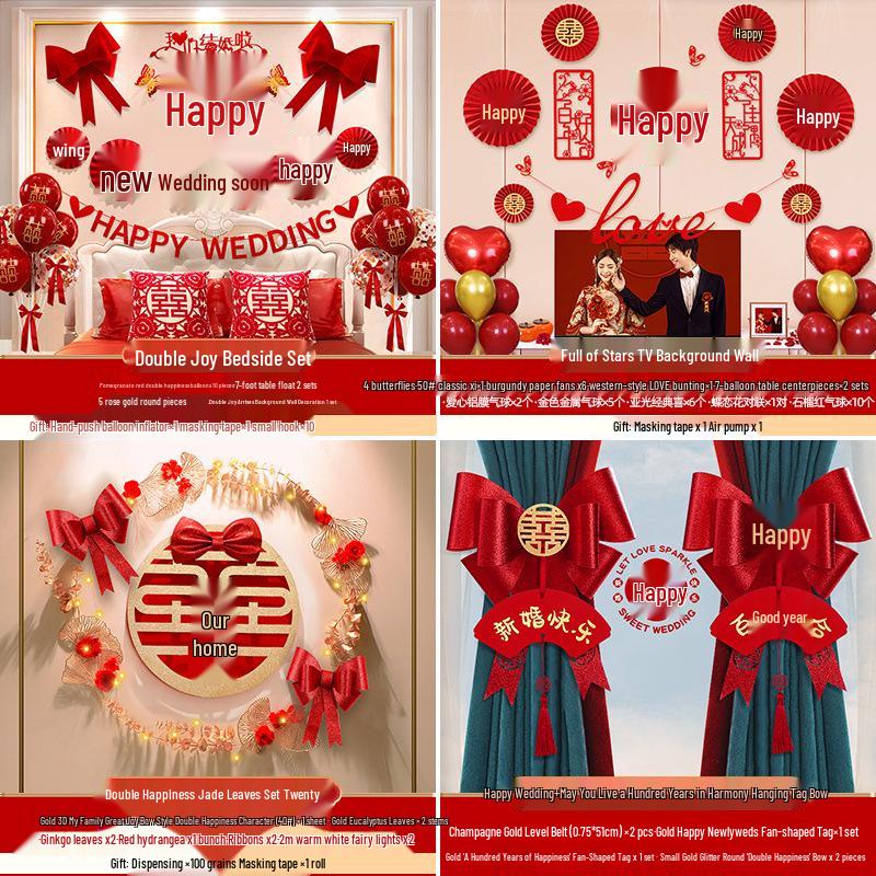 Полный набор для украшения свадебной комнаты: Предметы первой необходимости для декора спальни жениха и невесты