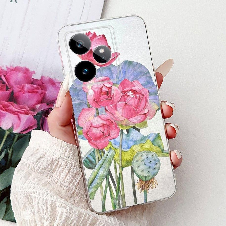 Чехол для Realme GT7 2025 RMX6688 Чехол Новая Мода Цветочный Мраморный Мягкий Силиконовый Чехол для Телефона Для Realme GT 7 Pro 7T Realme7 Fundas