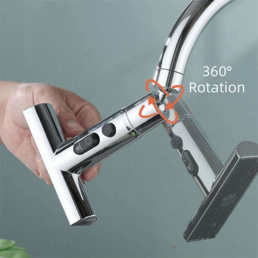 360-degree Rotation Waterfall Kitchen Faucet Extender Anti-splash Kitchen Tap Bathroom