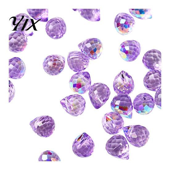 Top Drilled Pendant Beads Faceted Teardrop Glass Beads, Water Drop Loose Spacer Crystal for Jewelry Making Sun Catcher, DIY Necklace Bracelet Earring