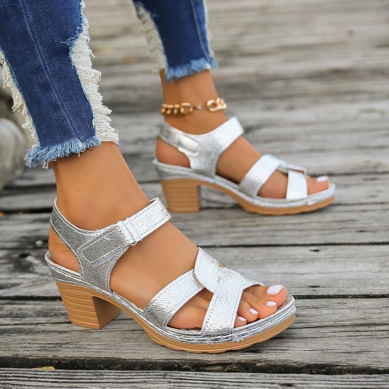 Fashion Women Platform High Heels Sandals 2025 Summer Dress Chunky Open Toe Shoes New Design Brand Slingback Sandals Female Zapatos Muje