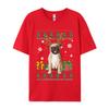 Boy Prevalent Europe Tops Shirts Cotton T Shirts Preppy Style Funny Pug Christmas Ugly Dog Xmas Tshirt Designer T Shirt Men