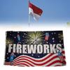 Letter Pattern Fireworks Flag Banner Fade Resistant Outdoor Decoration Gift