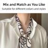 No Tie Silk Scarf Magnetic Pearl Buckle Women Neckerchief Sun Protection Satin Neck Scarf  Summer
