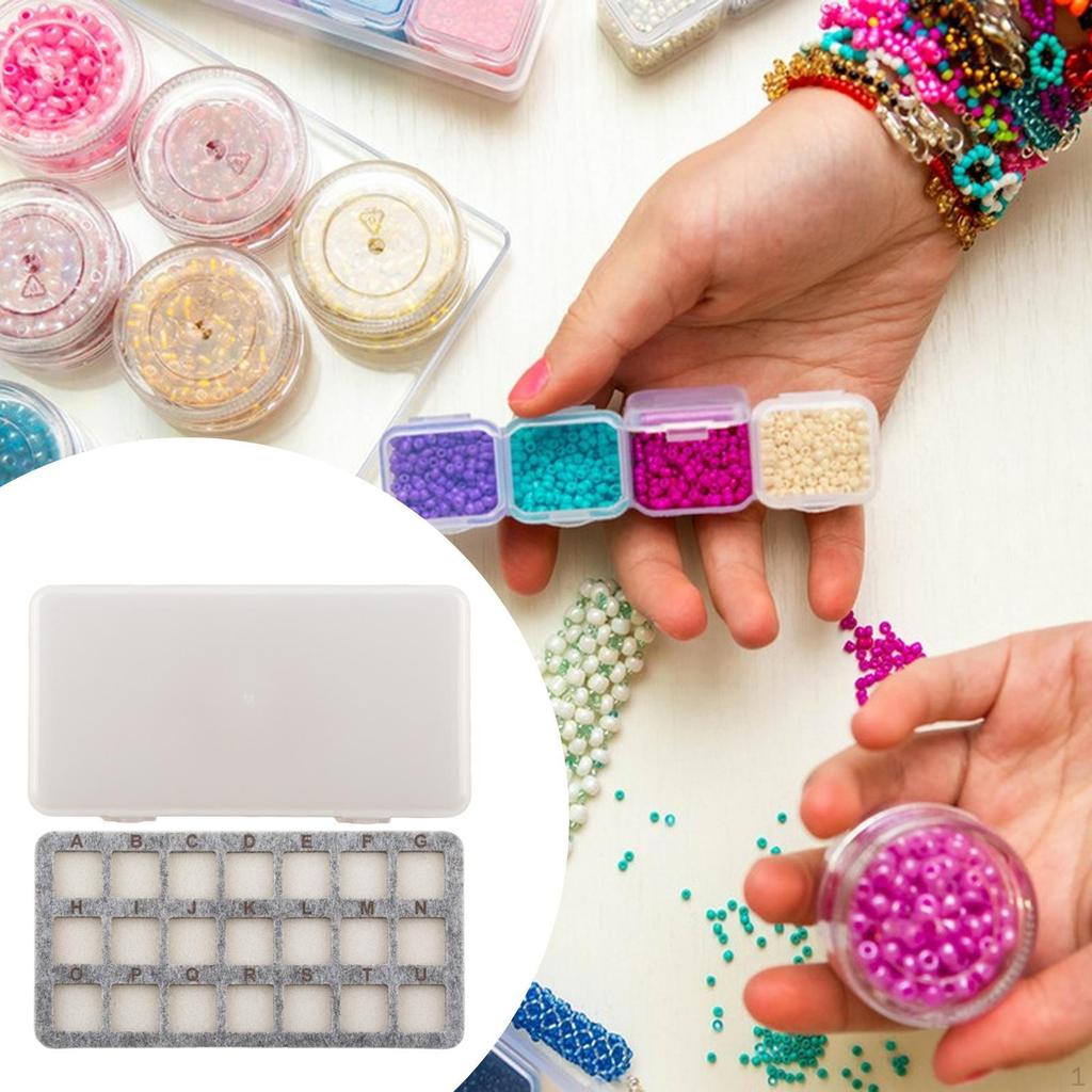 Bead Storage Mat 21 Grids with Box Lightweight Beads Organizer for Small Items Arts and Crafts