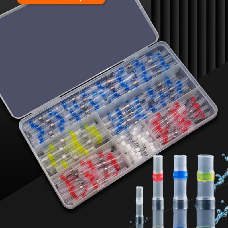 50/70/100Pcs Electric Copper Tape Solder Sleeve Waterproof Solder Seal Tin Ring Heat Shrink Butt Wire Connector Terminal